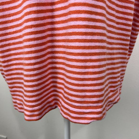 Free Assembly Sweater Women XXXL Pink Striped Short Sleeve Collared Casual - Picture 12 of 13